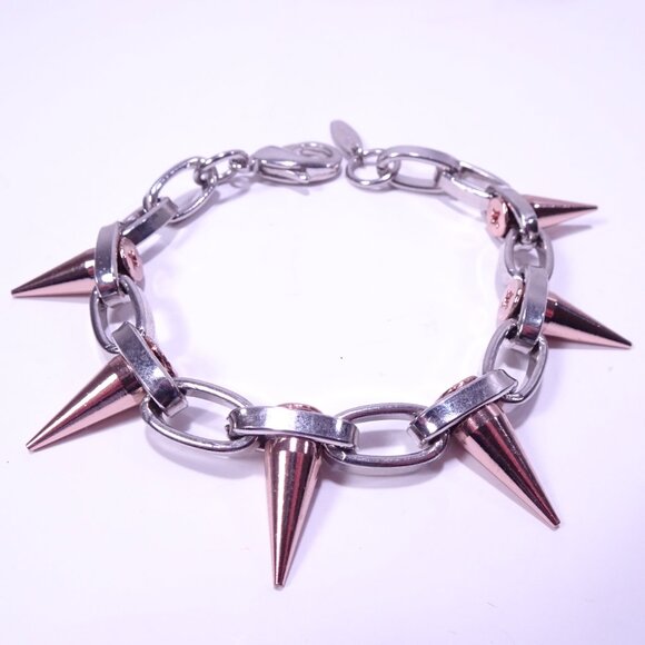 Joomi Lim Single Row Spike Bracelet NWOT 158 Silver Rose Gold - Picture 3 of 13
